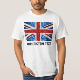 Camiseta O sinalizador do Reino Unido vermelho azul brilha 