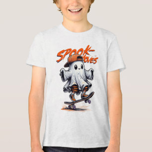 Camiseta O Skateboard do Spook do Halloween Move o Tee Fant