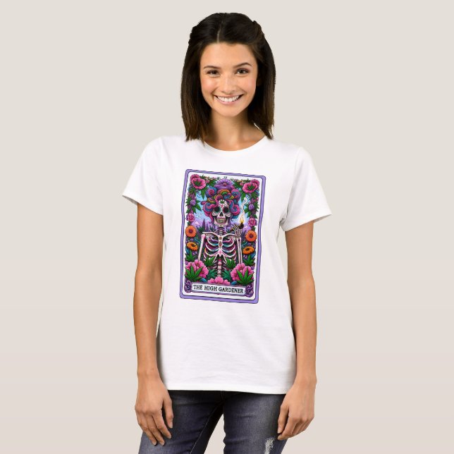 Camiseta O Skeleton Engraçado do Alto Jardim (Frente Completa)