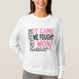 Camiseta O sobrevivente que do cancro da mama veio nós