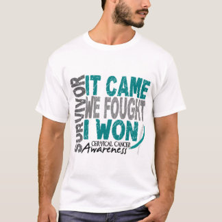 Camiseta O sobrevivente que do cancro do colo do útero veio
