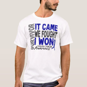 Camiseta O sobrevivente que do cancro do cólon veio nós