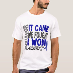 Camiseta O sobrevivente que do cancro do cólon veio nós