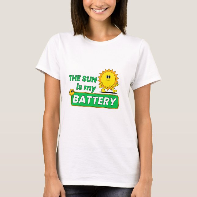 Camiseta O sol é a minha bateria Energia Verde (Frente)