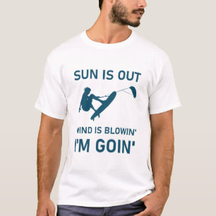 Camiseta O sol está a soprar, estou a ir.