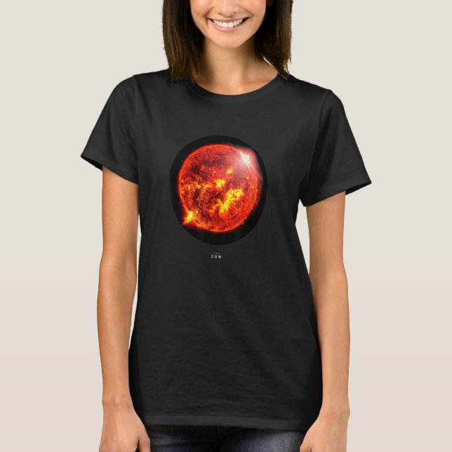 Camiseta O Sol - Realístico Sistema Solar Star Astro (Frente)