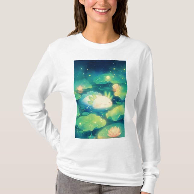 Camiseta O Sonho Floral do Axolote (Frente)