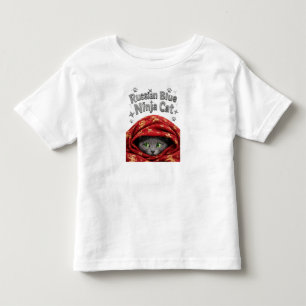 Camiseta O Sorrateiro e Empolado: Gato Ninja Azul Russo