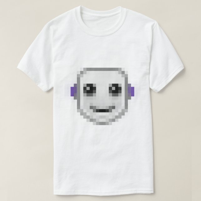 Camiseta O sorriso do robô da contração muscular Emote (Frente do Design)