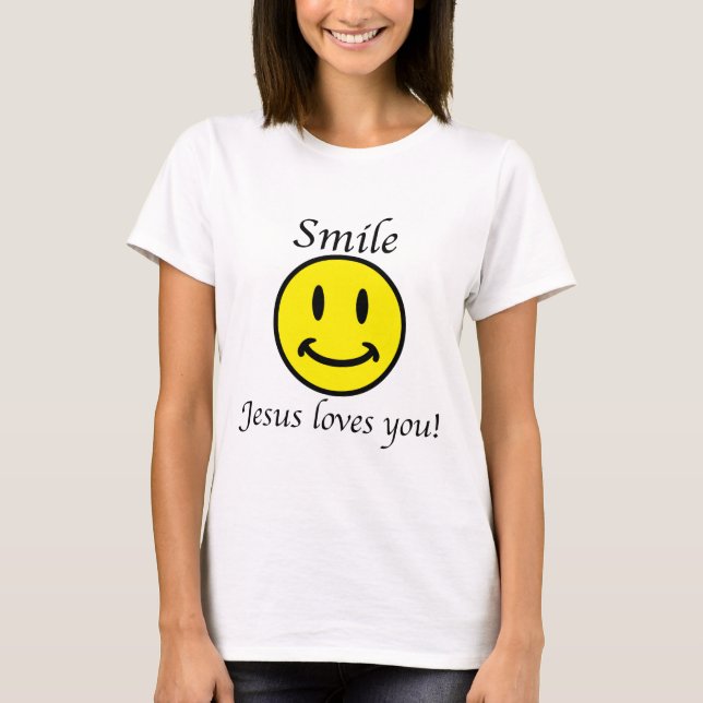 Camiseta O sorriso, Jesus ama-o (Frente)