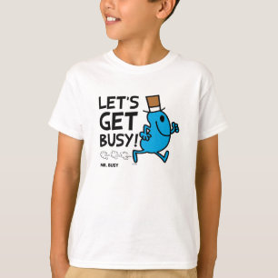 Camiseta O Sr. Ocupado deixou-nos obter o texto preto