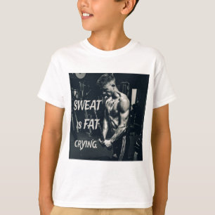 Camiseta O suor é inspiração motivacional de choro