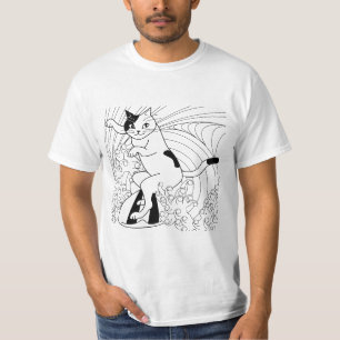 Camiseta O surf bonito engraçado surfando do gato ostenta 