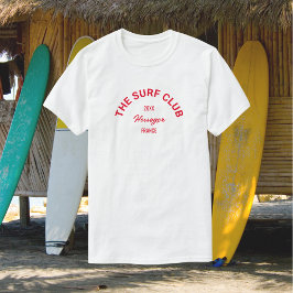 Camiseta O Surf Club Personalizado Red Crest Surfers White