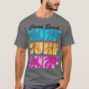 Camiseta O Surf De Surfe De Cacau Beach, Flórida, Praias Oc