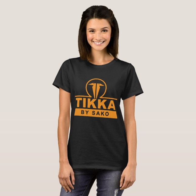 Camiseta O T3 de Tikka por Sako Finlandia disparou na arma (Frente Completa)