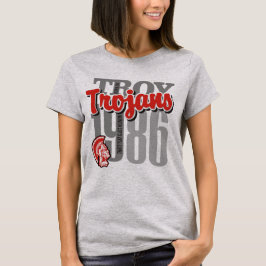Camiseta O T 1986 claro da mulher dos Trojan de Troy
