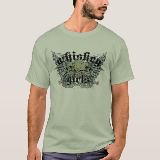 Camiseta O T básico dos homens do WG 3Skulls (Frente)