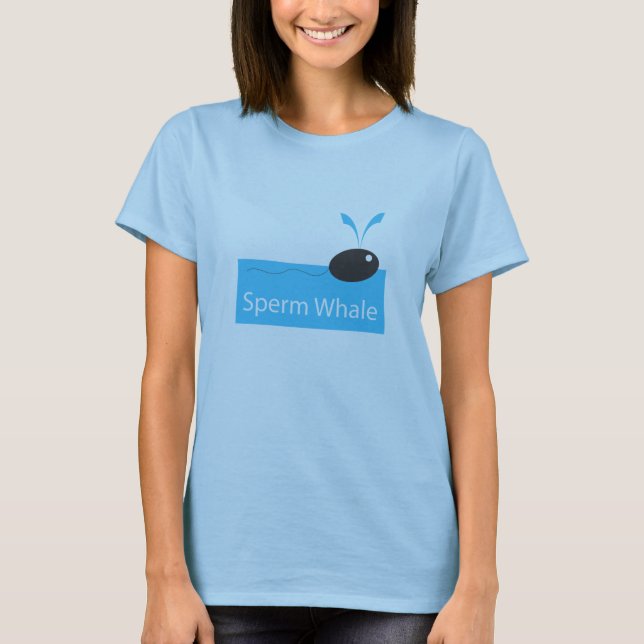 Camiseta O T das mulheres da baleia de esperma (Frente)