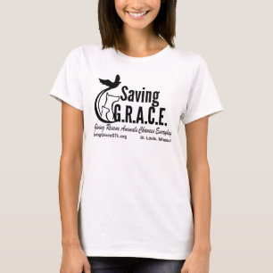 Camiseta O T das mulheres da tábua de salvação
