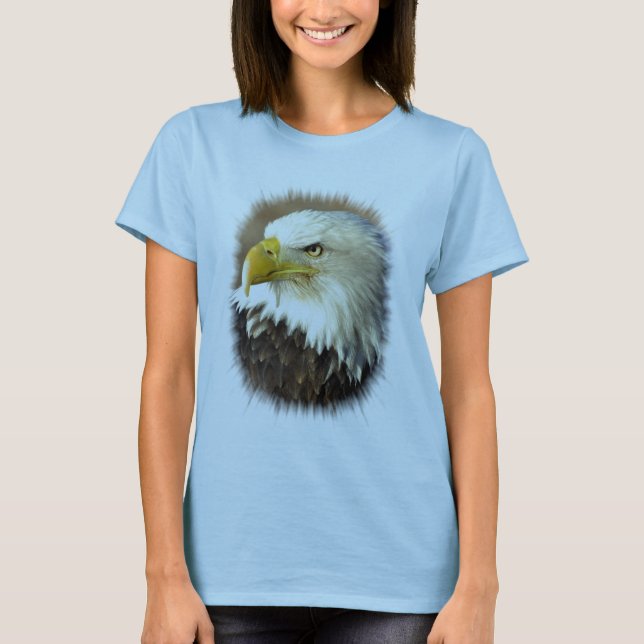 Camiseta O T das mulheres de Eagle do americano (Frente)