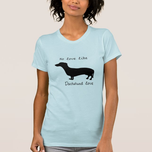 Camiseta O T das mulheres do amor do Dachsund (Frente)