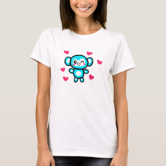 Camiseta O T das mulheres do macaco de Kawaii