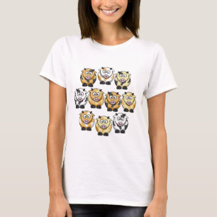 Camiseta O T de 10 mulheres da vaca