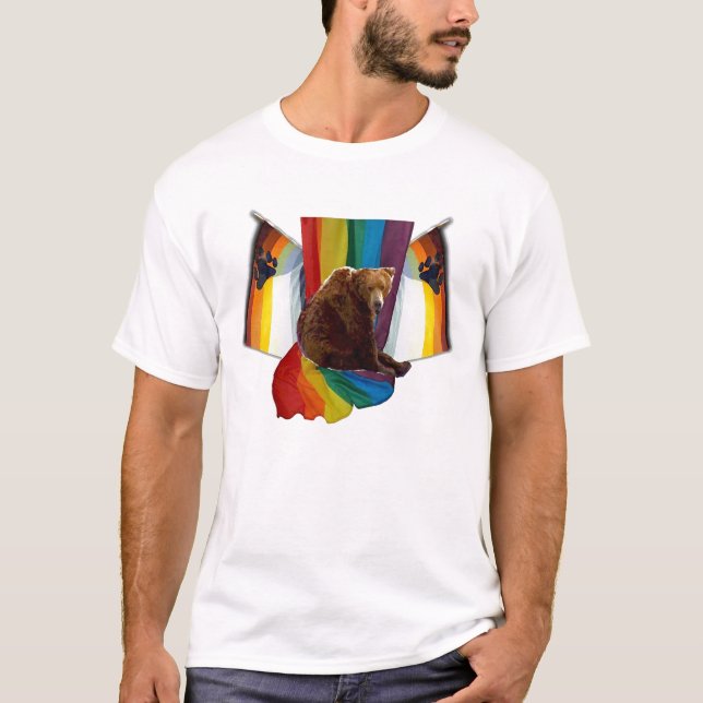 Camiseta O T dos homens alegres do orgulho do urso (Frente)