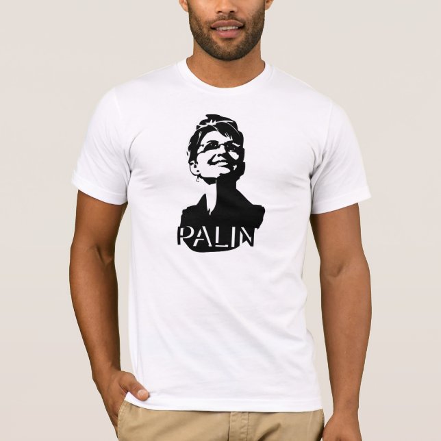 Camiseta O T dos homens claros de Palin (Frente)