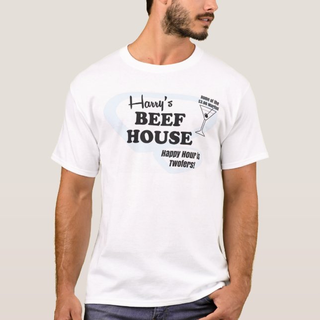 Camiseta O T dos homens da casa da carne de Harry (Frente)