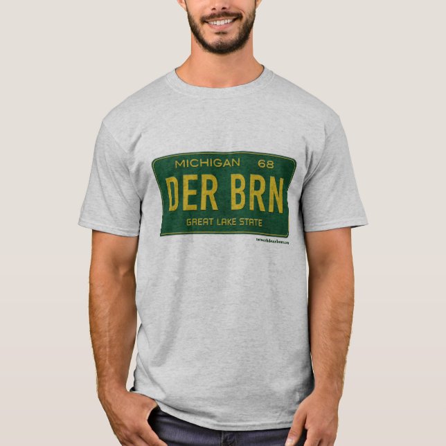 Camiseta O T dos homens da placa de Dearborn 1968 (Frente)