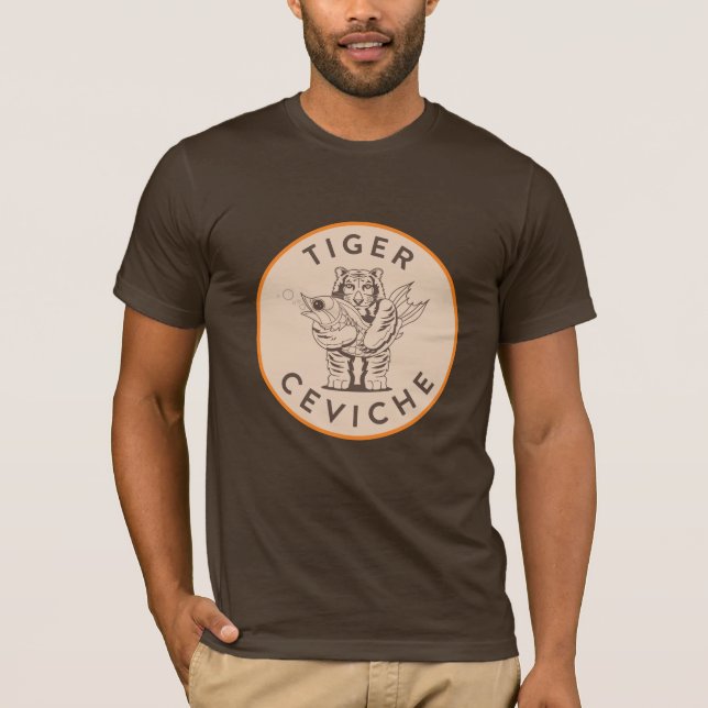 Camiseta O T dos homens de Ceviche do tigre (Frente)