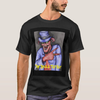 Camiseta O T dos homens negros do chapéu alto do diabo