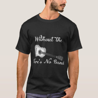 Camiseta O T escuro básico dos homens da guitarra acústica