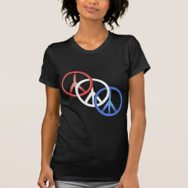 Camiseta O T preto das mulheres azuis brancas vermelhas da