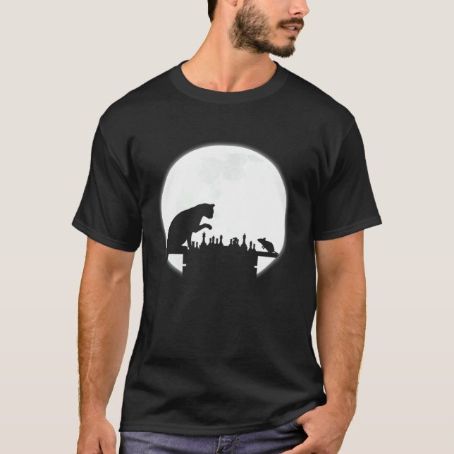 Camiseta O Tabuleiro de Xadrez O Gato O Rato E A Lua Cheia (Frente)
