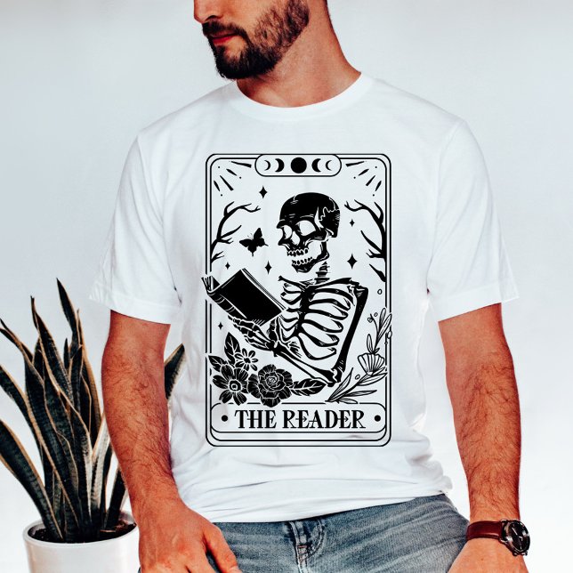 Camiseta O Tarot Esqueleto Leitor (Criador carregado)