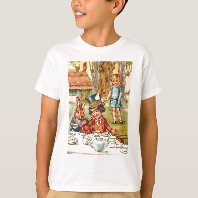 Camiseta O tea party do Hatter louco - Alice no país das (Frente)