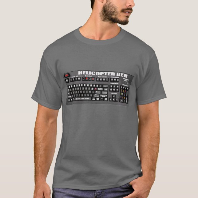 Camiseta O teclado de Ben do helicóptero (Frente)
