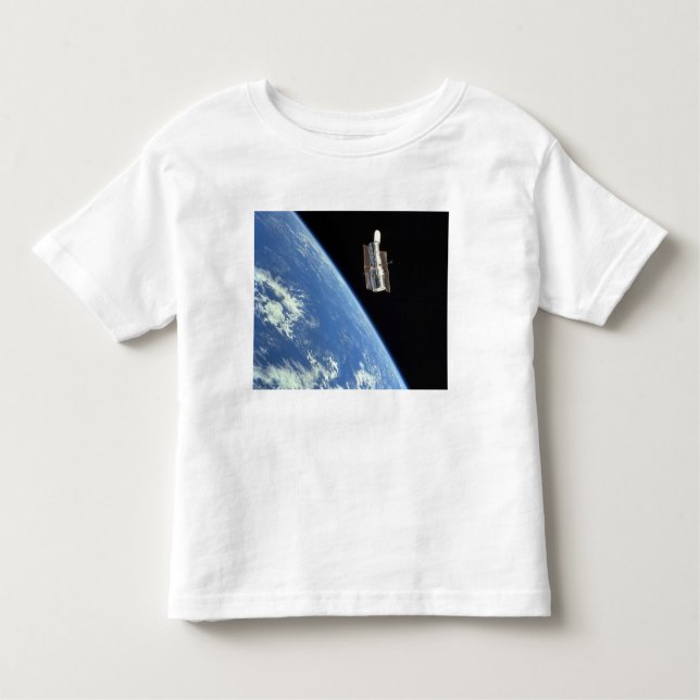 Camiseta O telescópio espacial Hubble com uma terra azul (Frente)