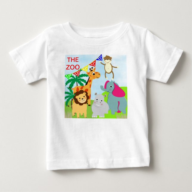 Camiseta O Tema Animal Zoo Cute (Frente)
