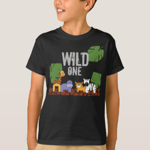 Camiseta O Tema da Selva Safari WILD ONE Safari Primeiro An