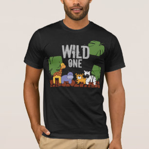 Camiseta O Tema da Selva Safari WILD ONE Safari Primeiro An