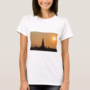 Camiseta O templo de Wat Arun Silhouette Tailândia Bangkok