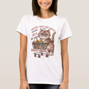 Camiseta O tempo da mercearia não confia em pessoas que têm