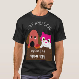 Camiseta o tempo do gato e do cão é a minha hora feliz