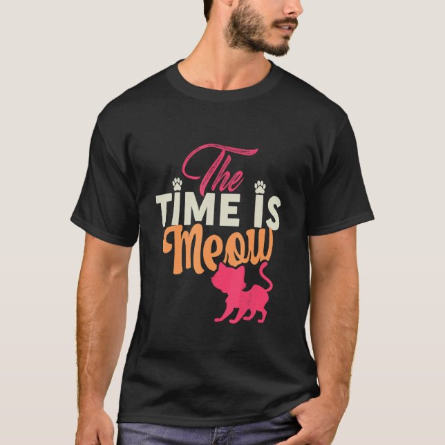 Camiseta O Tempo É Gato De Miau (Frente)