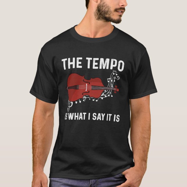 Camiseta O Tempo É O Que Eu Digo Que É O Jazz Contrabass Du (Frente)