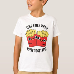 Camiseta O Tempo Frita Quando Estamos Juntos Piada de Comid